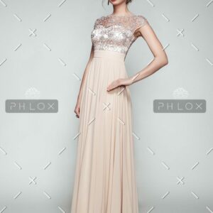 Embroidered Mesh Maxi Dress